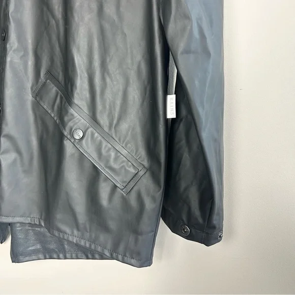 Rains Unisex Black Hooded Rain Jacket Size S-M - Picture 8 of 10